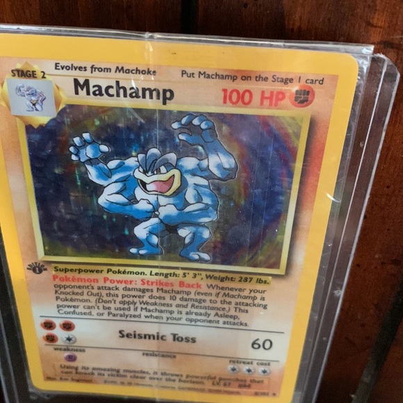 First Edition Holographic Machamp Pokémon card Factory Sealed 1st - Picture 4 of 4